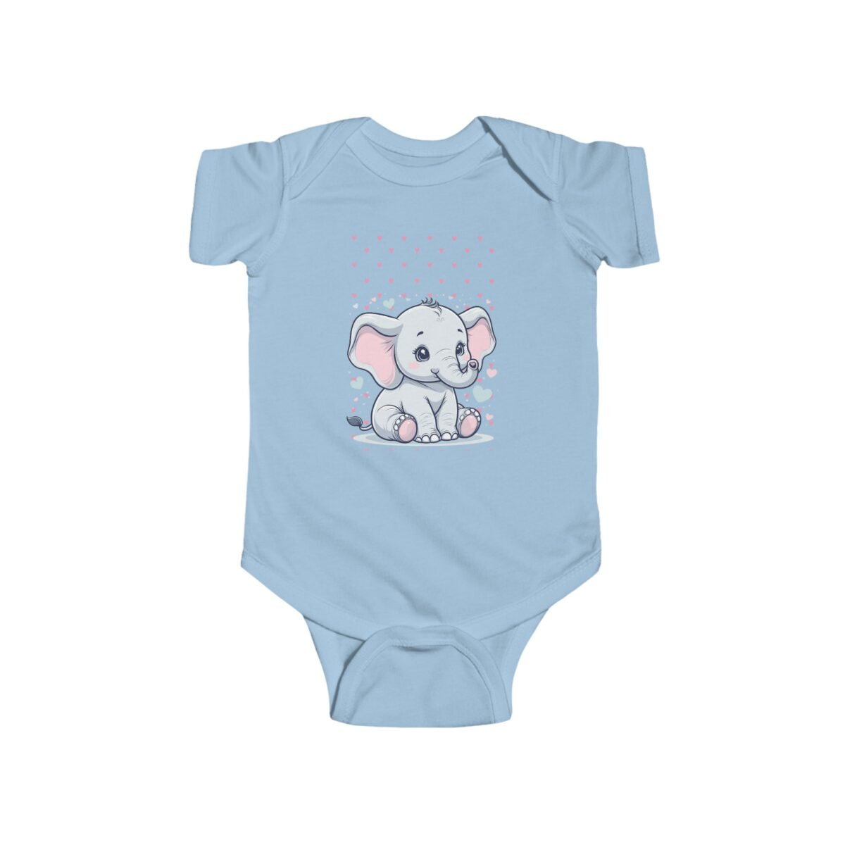 Cute Baby Elephant Infant Bodysuit – Soft Cotton Pastel Nursery Animal Onesie for Babies - Image 10