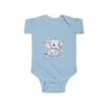 Cute Baby Elephant Infant Bodysuit – Soft Cotton Pastel Nursery Animal Onesie for Babies - Image 10