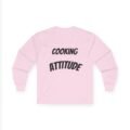 work in progress graphic long sleeve tee — vintage cotton cooking attitude shirt