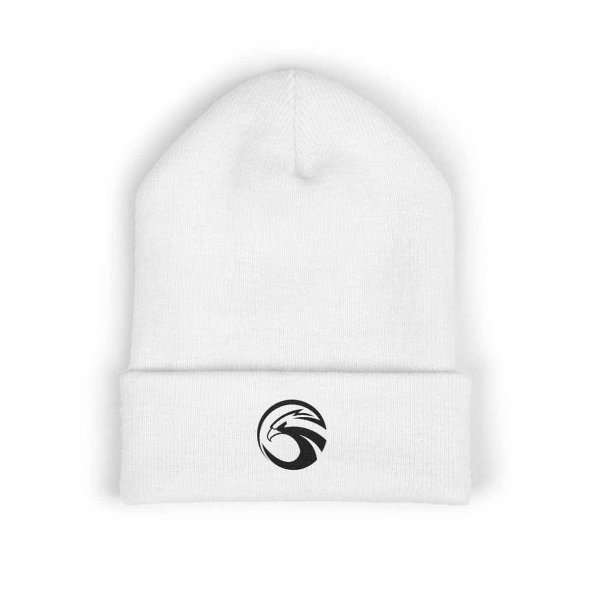 Embroidered Eagle Logo Cuffed Beanie | Classic Knit Unisex Winter Hat - Image 2