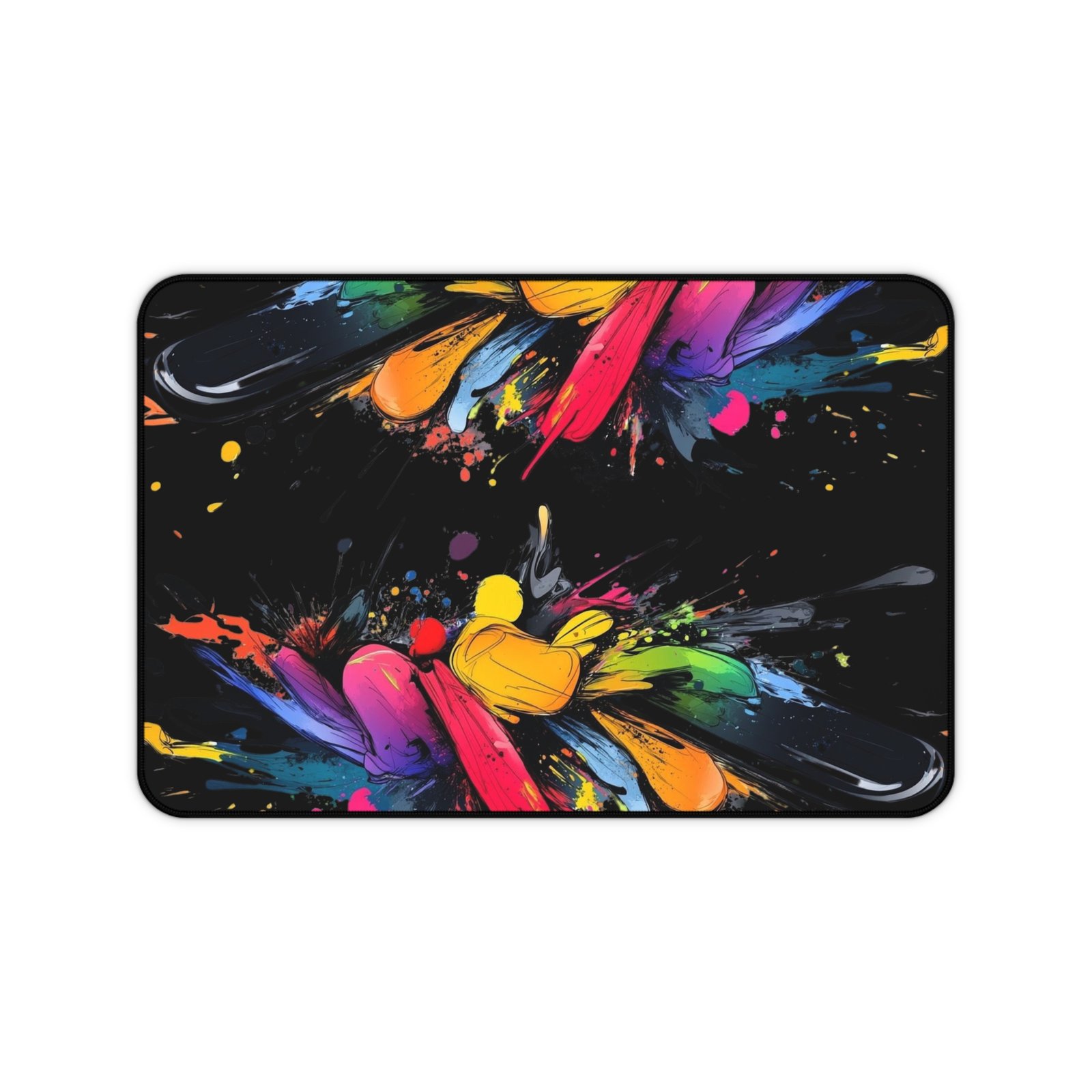 11656347230416350464_2048.jpeg Abstract Rainbow Splash Desk Mat — Colorful Paint Splatter Mouse Pad - Image 1