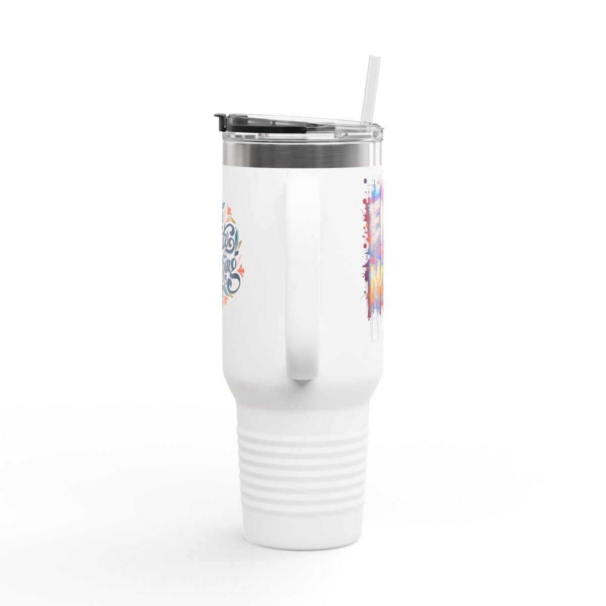 40oz Insulated Travel Mug — "There Is Beauty In Everything" Floral Lettering, Double-Wall Tumbler for Coffee & Tea - Image 8