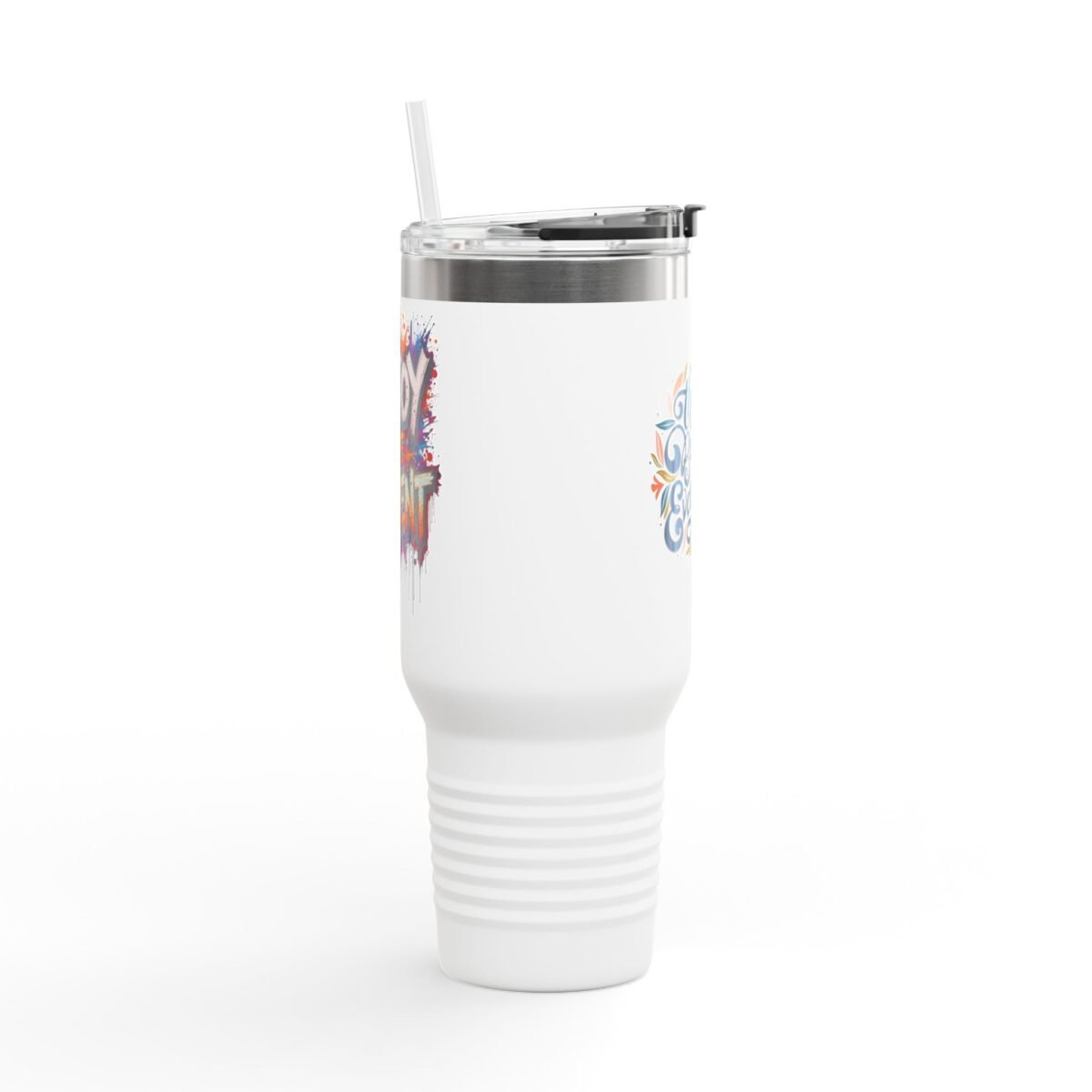 40oz Insulated Travel Mug — "There Is Beauty In Everything" Floral Lettering, Double-Wall Tumbler for Coffee & Tea - Image 6