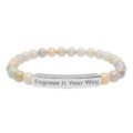 Personalized Stone Bead Bracelet – Custom Engraved Bar Bracelet for Women & Men - Image 3