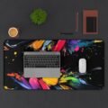 Abstract Rainbow Splash Desk Mat — Colorful Paint Splatter Mouse Pad - Image 11