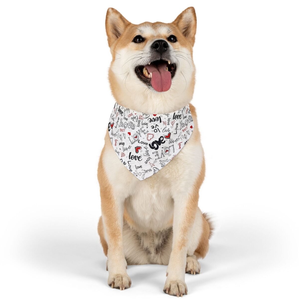 Valentine’s Day Dog Bandana Collar with Hearts & “Love” Print | Adjustable Pet Bandana for Dogs - Image 7