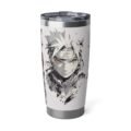A high-quality Naruto-Inspired Vacuum Insulated Cup featuring a monochrome Naruto Uzumaki manga portrait with vibrant yellow eyes.