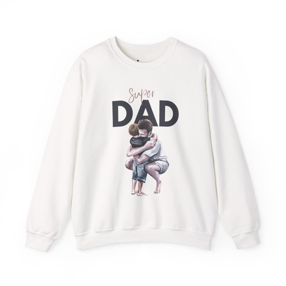 super dad crewneck sweatshirt — "daddy’s girl" back print, father & child hug gift