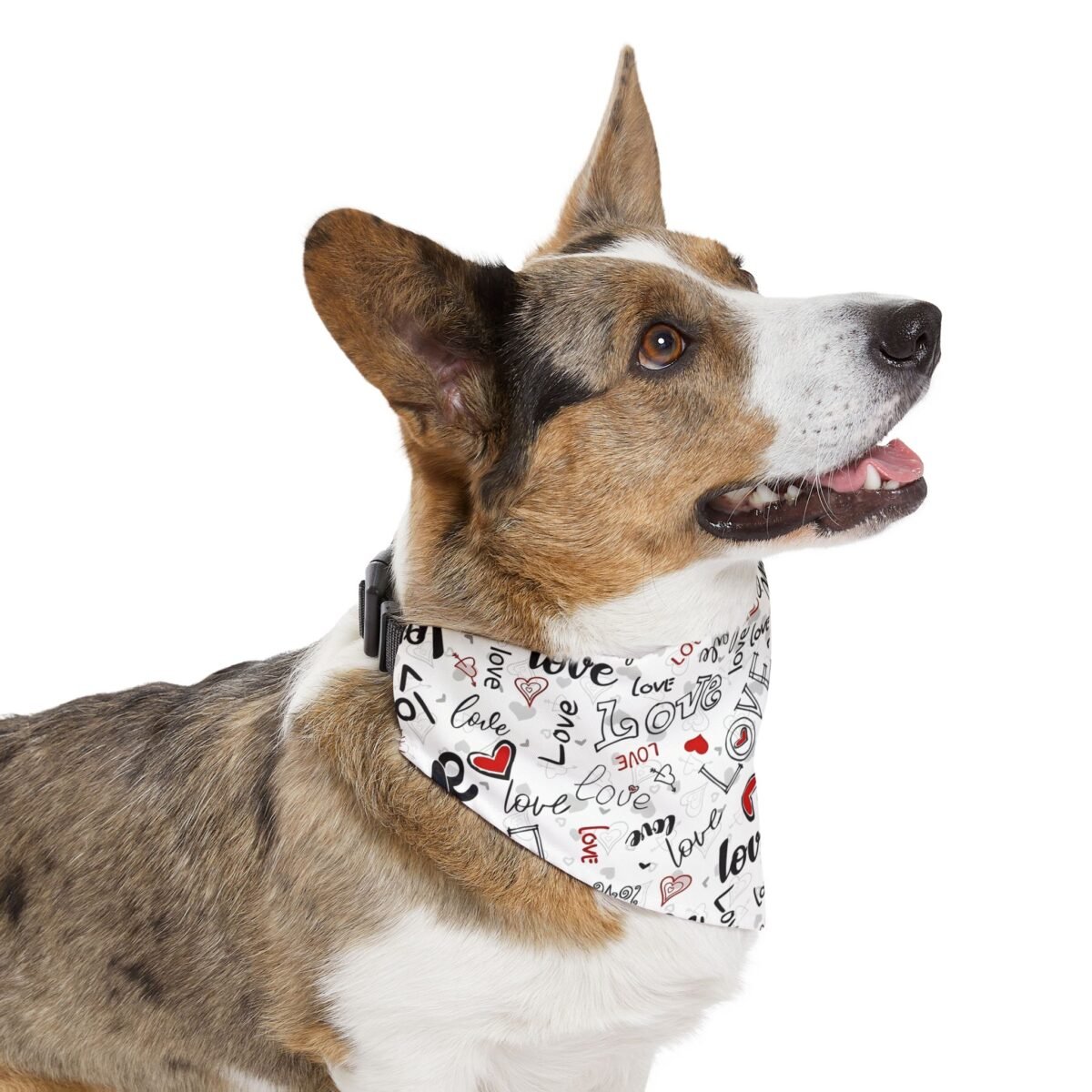 Valentine’s Day Dog Bandana Collar with Hearts & “Love” Print | Adjustable Pet Bandana for Dogs - Image 3
