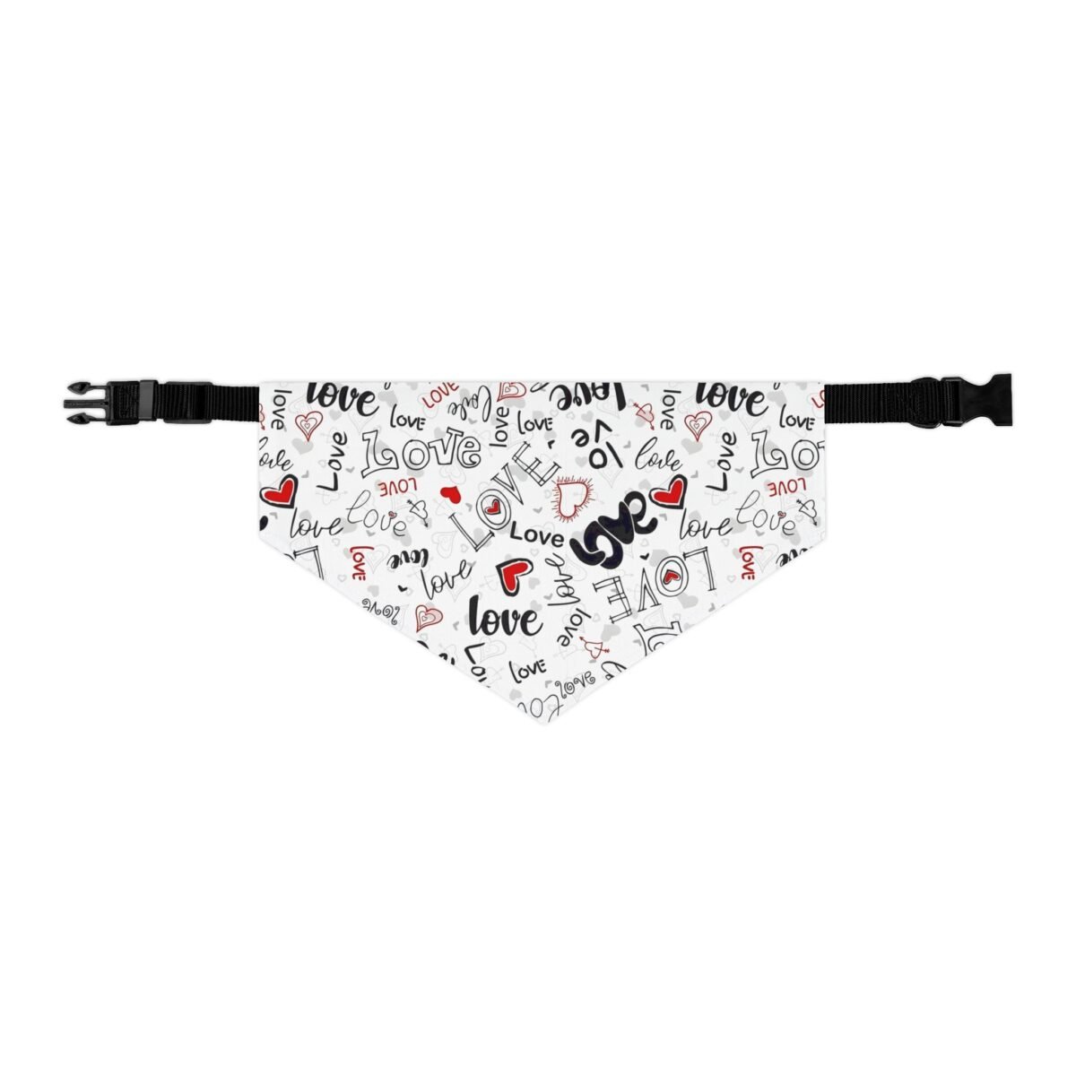 Valentine’s Day Dog Bandana Collar with Hearts & “Love” Print | Adjustable Pet Bandana for Dogs - Image 5