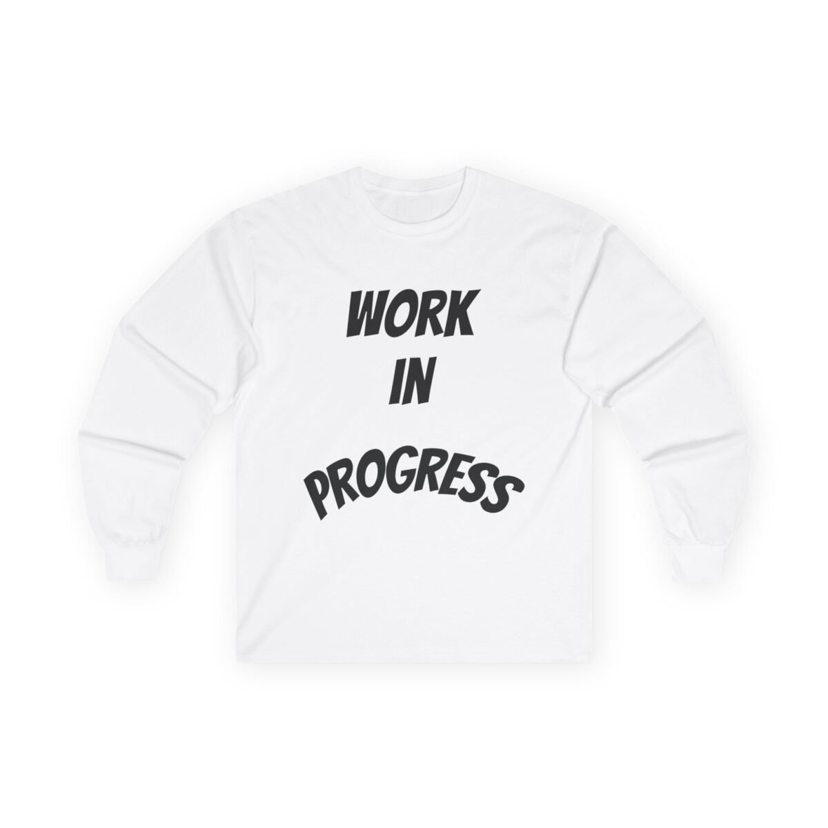 work in progress graphic long sleeve tee — vintage cotton cooking attitude shirt