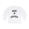 work in progress graphic long sleeve tee — vintage cotton cooking attitude shirt