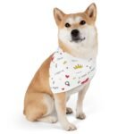 Valentine’s Day Pet Bandana Collar | Heart & Crown Dog Bandana with Adjustable Buckle