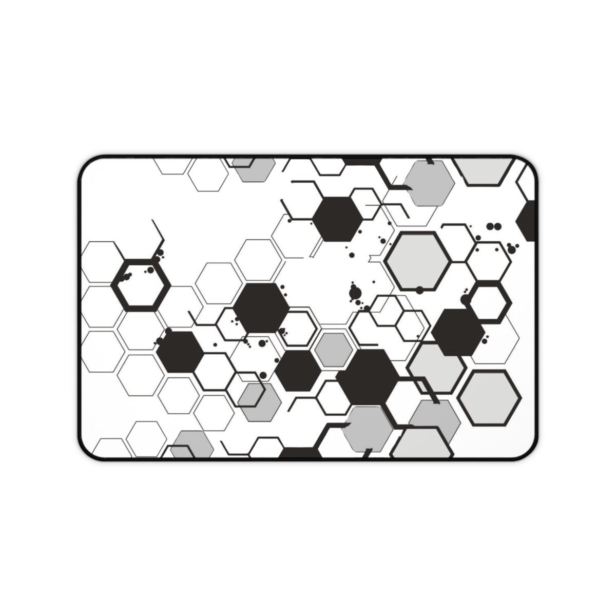 Hex Grid Desk Mat | Monochrome Geometric Gaming Mousepad & Desk Protector - Image 2