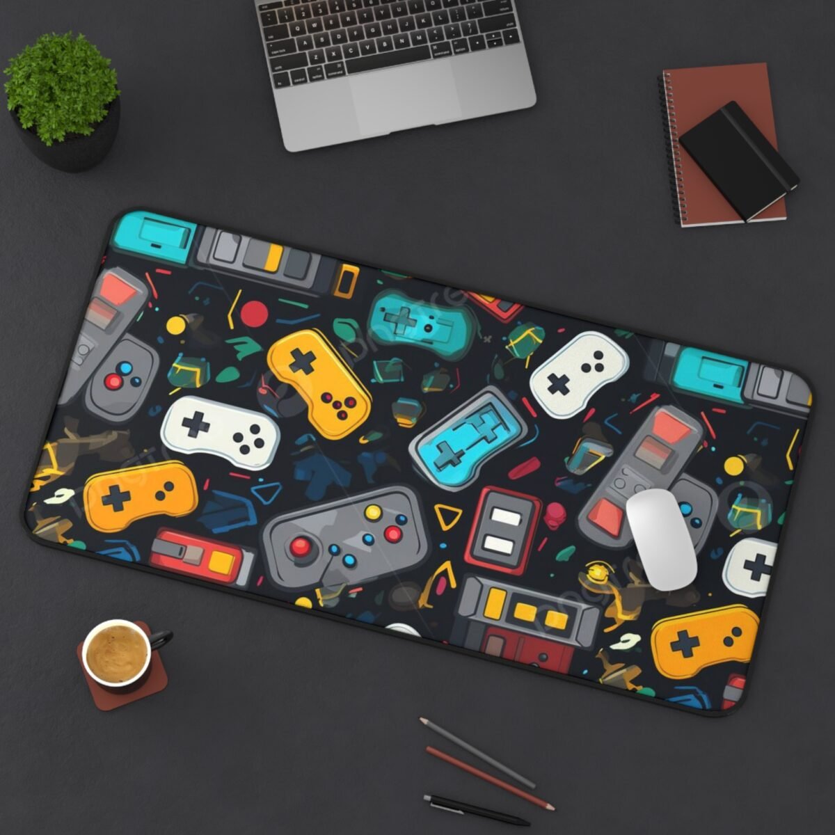 Retro Gaming Desk Mat — Controller & Cartridge Pattern Mouse Pad - Image 12