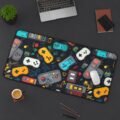 Retro Gaming Desk Mat — Controller & Cartridge Pattern Mouse Pad - Image 12