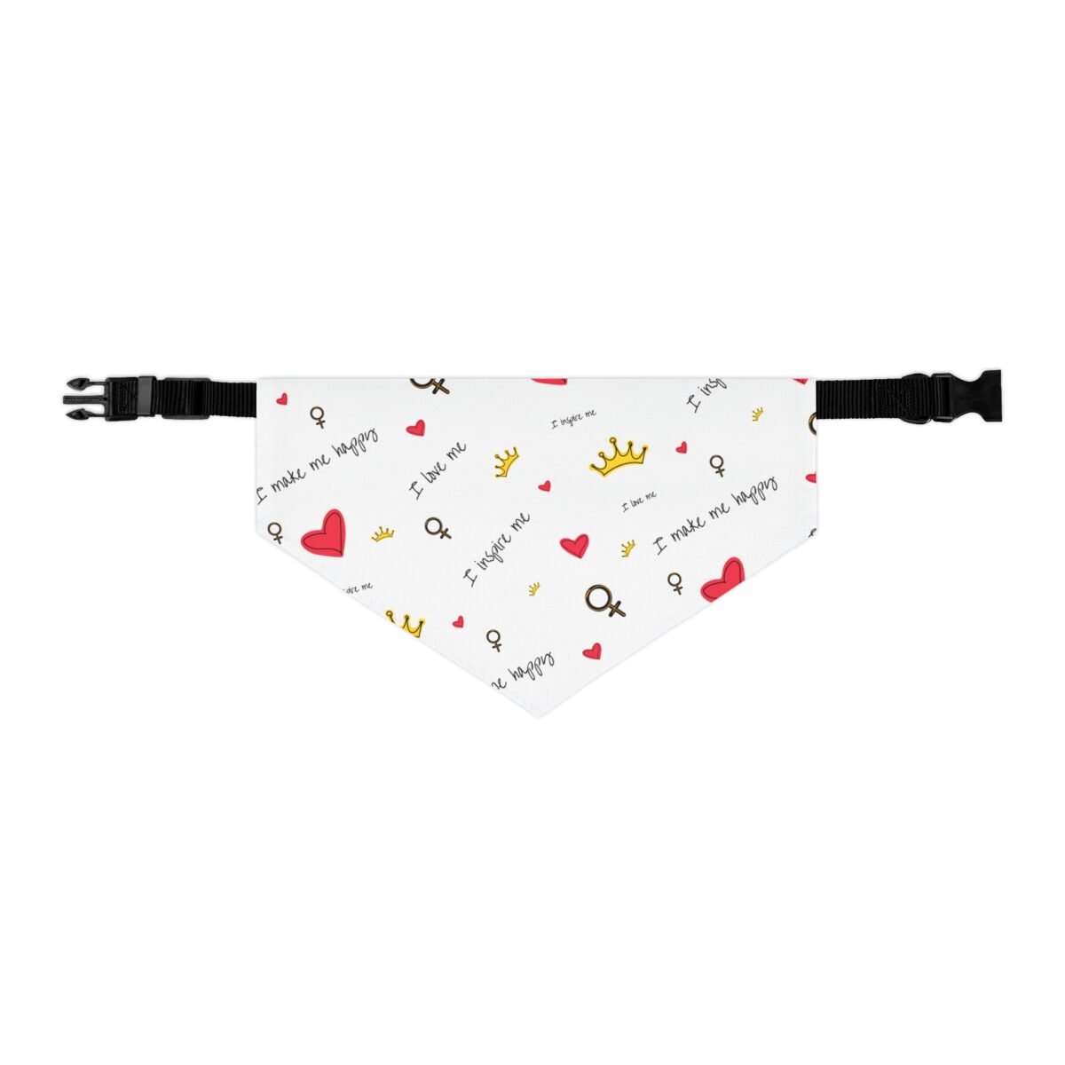 Valentine’s Day Pet Bandana Collar | Heart & Crown Dog Bandana with Adjustable Buckle - Image 2