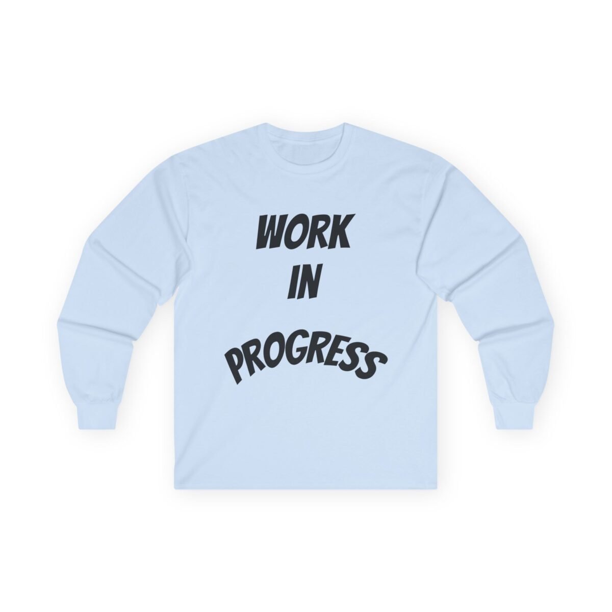 work in progress graphic long sleeve tee — vintage cotton cooking attitude shirt