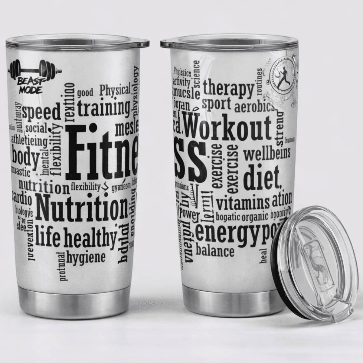 Fitness Inspired 20oz Stainless Steel Travel Tumbler | Vacuum Insulated Workout Cup - Image 5