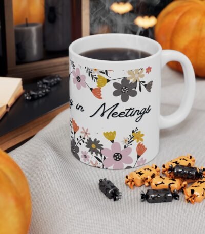 i excel at nodding in meetings funny office mug — aesthetic professional gift