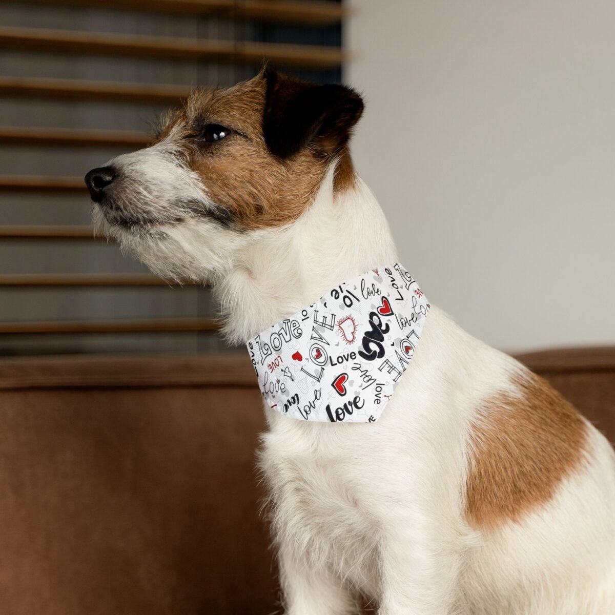 Valentine’s Day Dog Bandana Collar with Hearts & “Love” Print | Adjustable Pet Bandana for Dogs - Image 11
