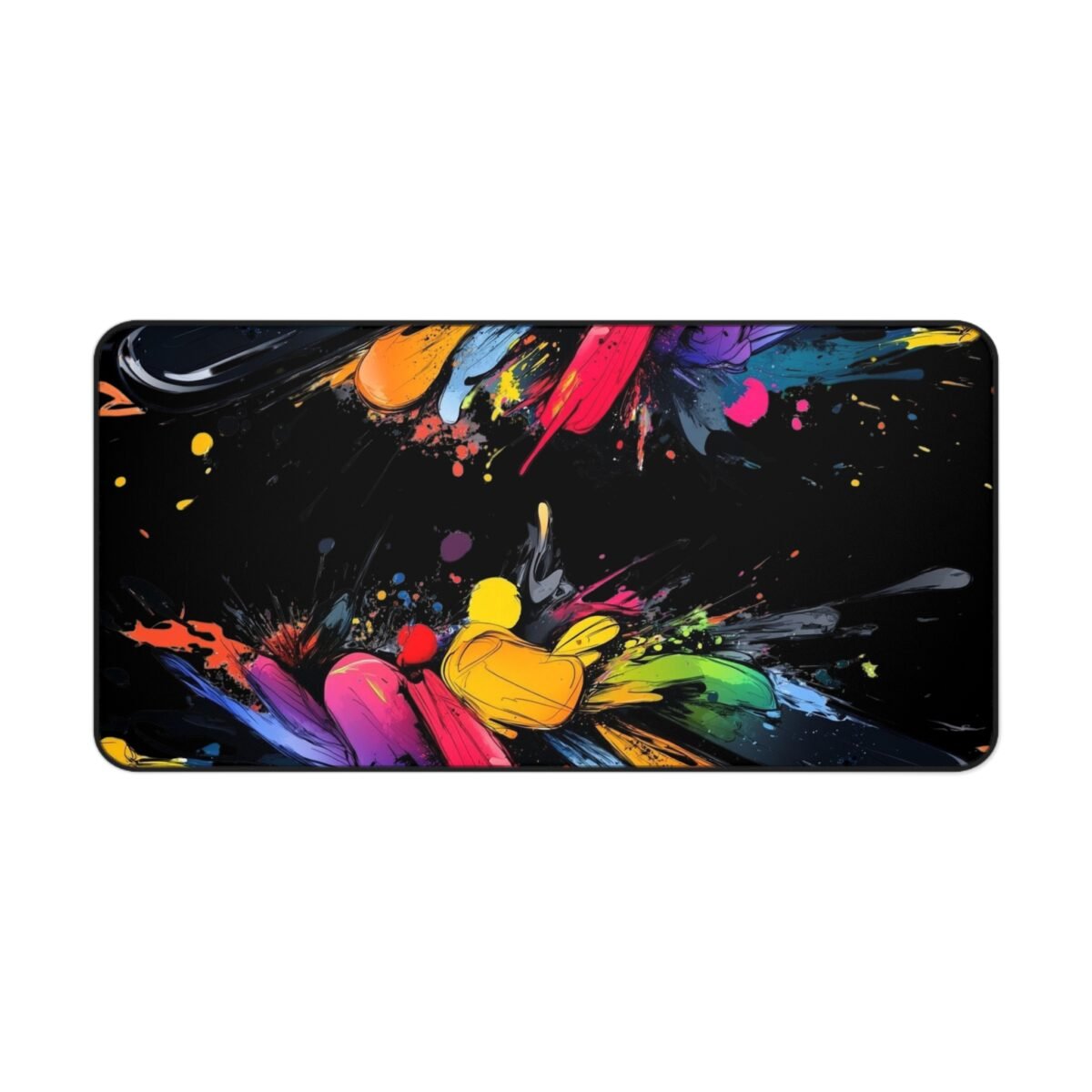 Abstract Rainbow Splash Desk Mat — Colorful Paint Splatter Mouse Pad - Image 9