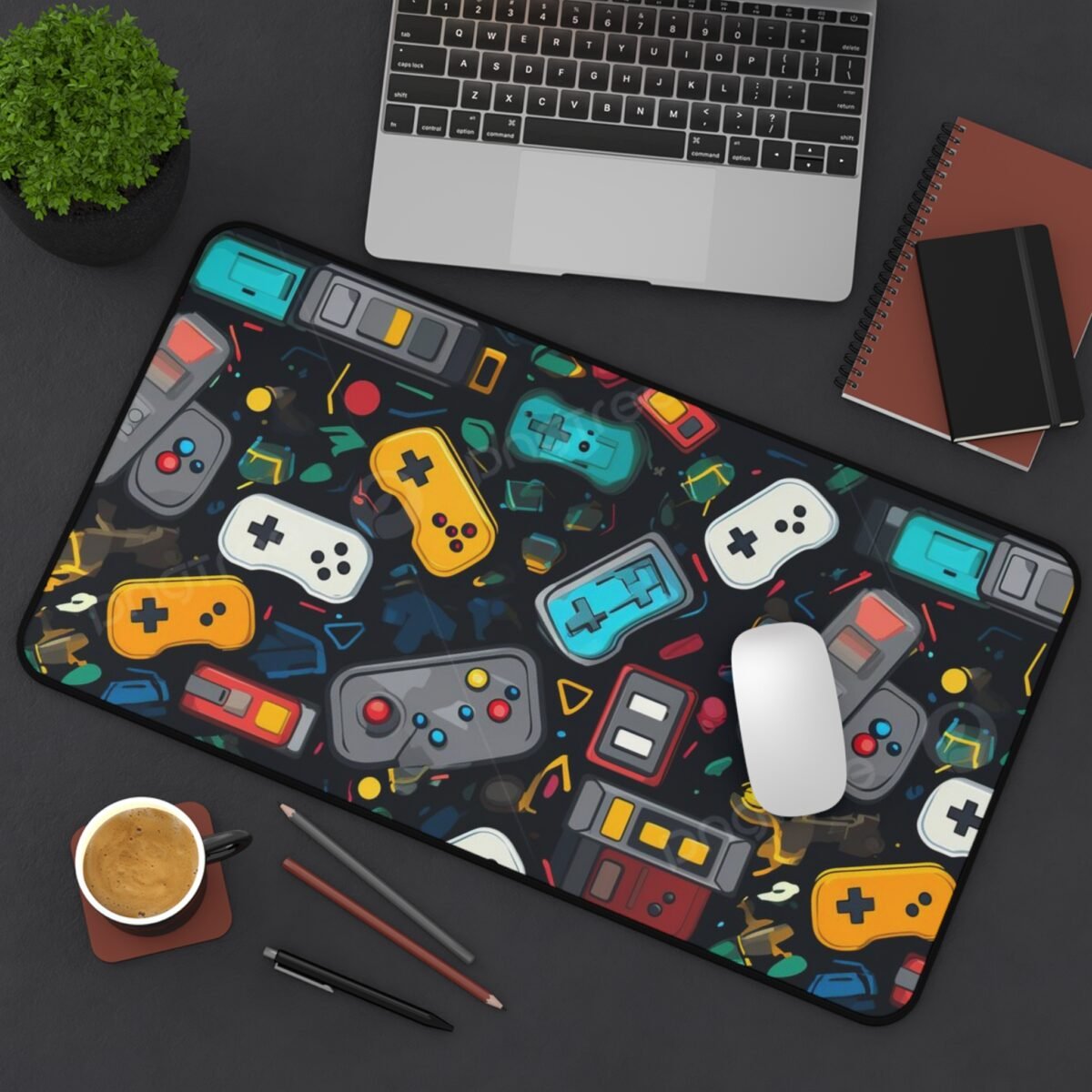 Retro Gaming Desk Mat — Controller & Cartridge Pattern Mouse Pad - Image 8