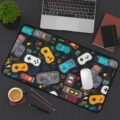 Retro Gaming Desk Mat — Controller & Cartridge Pattern Mouse Pad - Image 8