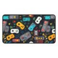 Retro Gaming Desk Mat — Controller & Cartridge Pattern Mouse Pad - Image 5