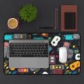 Retro Gaming Desk Mat — Controller & Cartridge Pattern Mouse Pad - Image 7