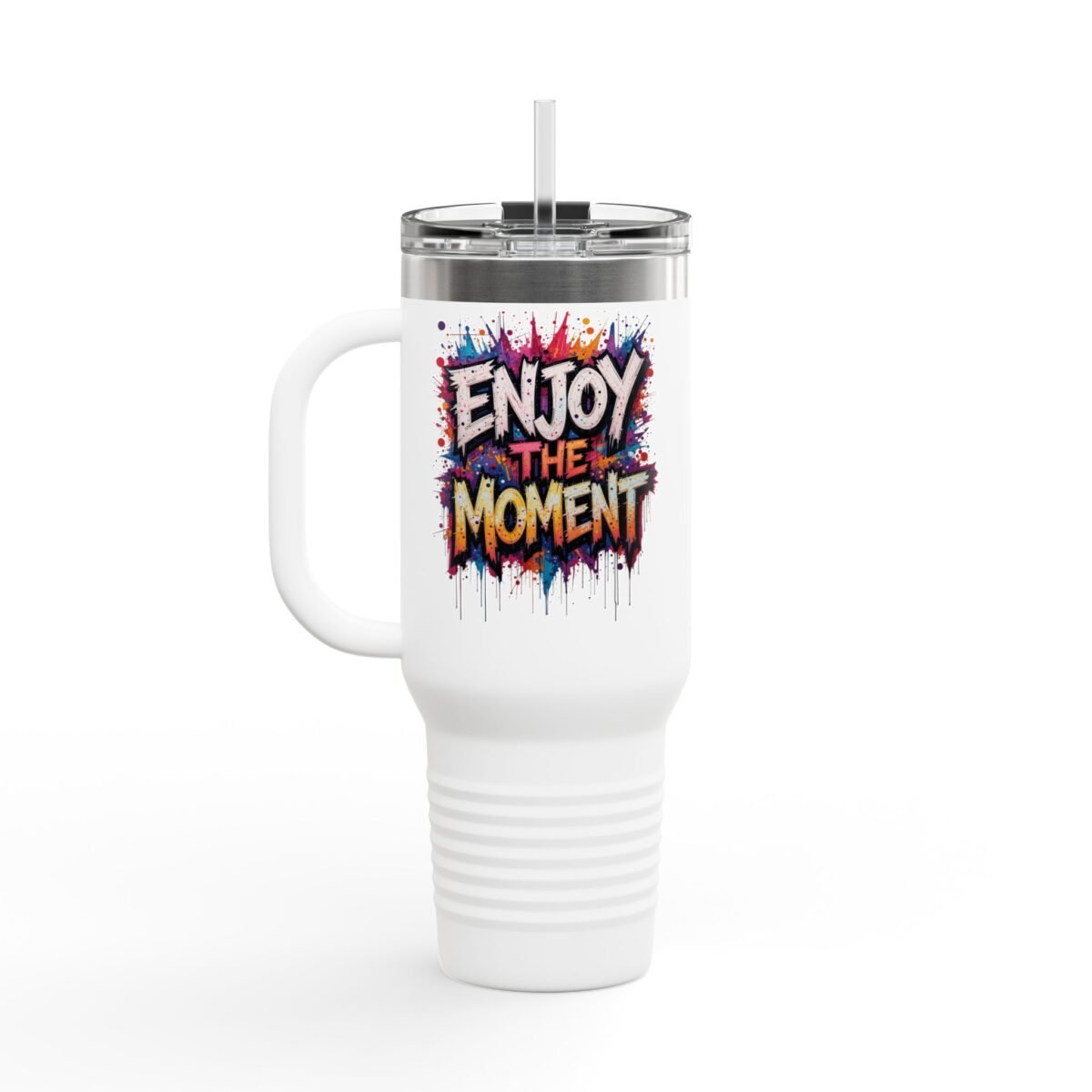 40oz Insulated Travel Mug — "There Is Beauty In Everything" Floral Lettering, Double-Wall Tumbler for Coffee & Tea - Image 9