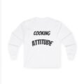work in progress graphic long sleeve tee — vintage cotton cooking attitude shirt