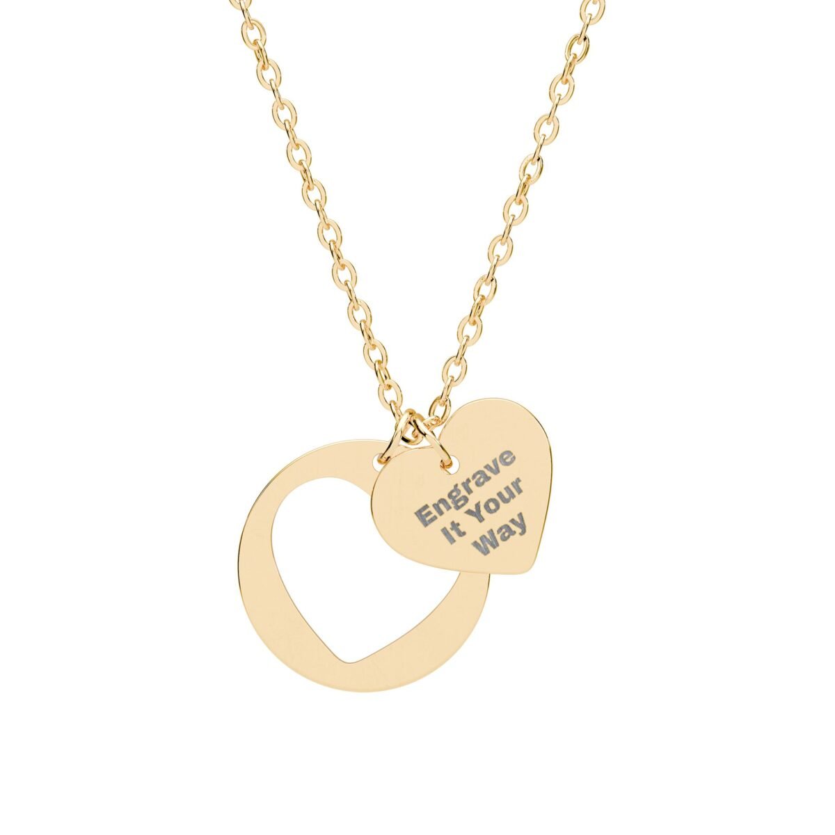 Personalized Heart Necklace: Premium Engraved Double Pendant for Ultimate Elegance - Image 3