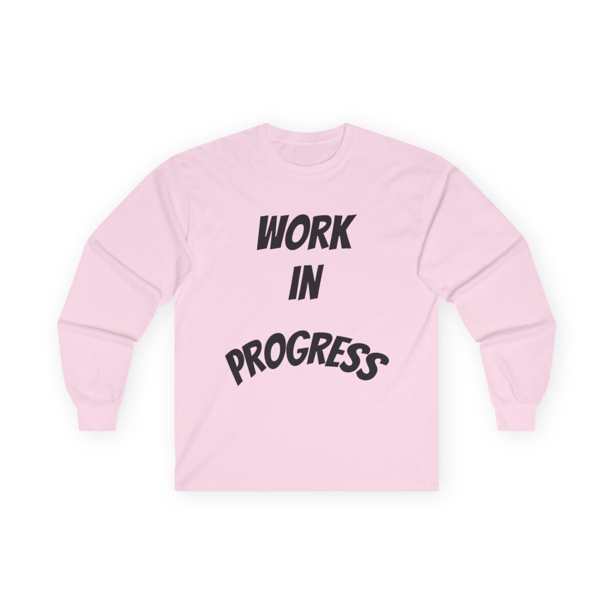 work in progress graphic long sleeve tee — vintage cotton cooking attitude shirt