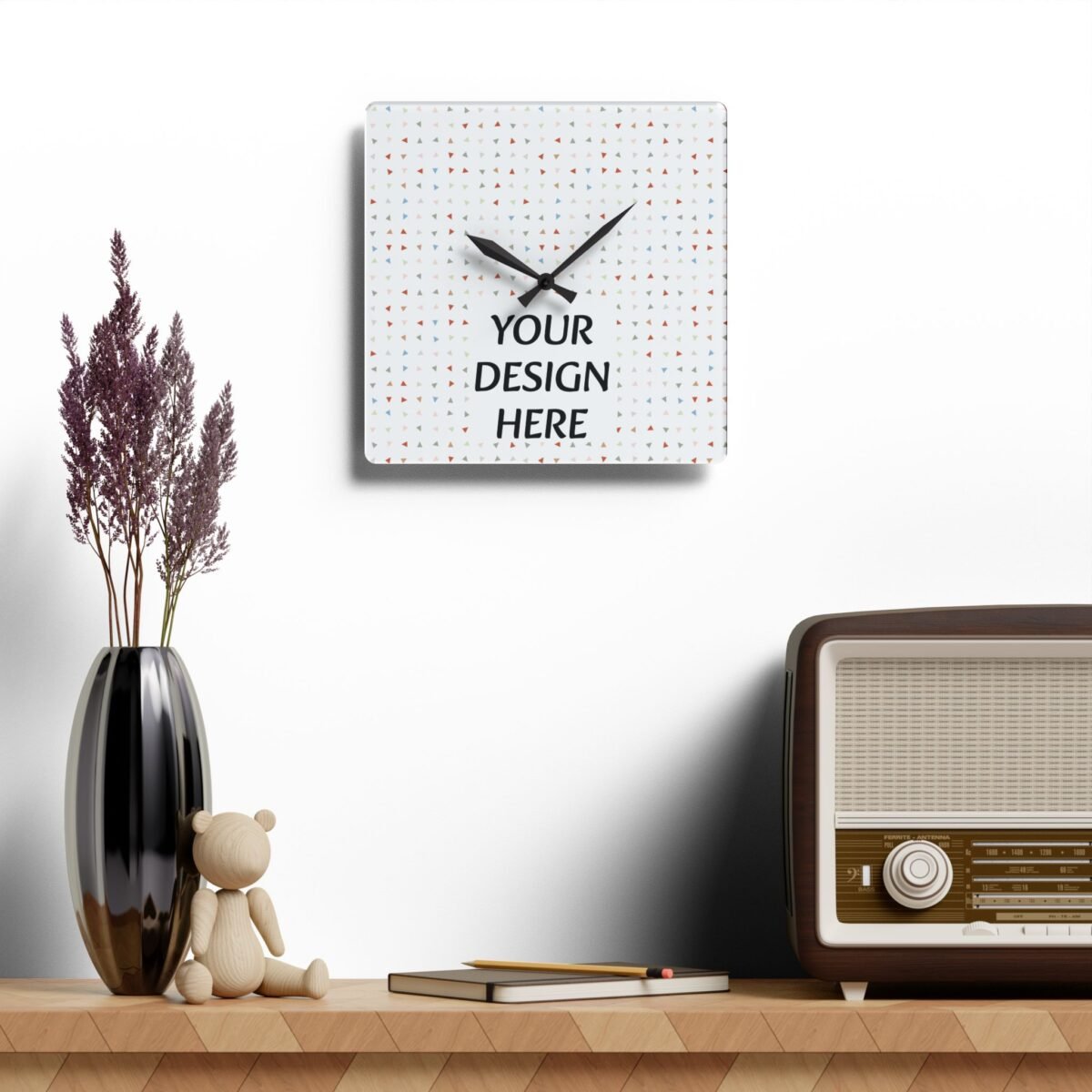 Custom Acrylic Wall Clock – Modern Round or Square Personalized Photo & Text Clock - Image 8