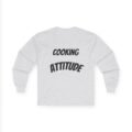 work in progress graphic long sleeve tee — vintage cotton cooking attitude shirt