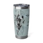 A high-quality 20oz Stainless Steel Travel Tumbler featuring a faith-inspired design with a Jesus illustration and spiritual Bible quote.