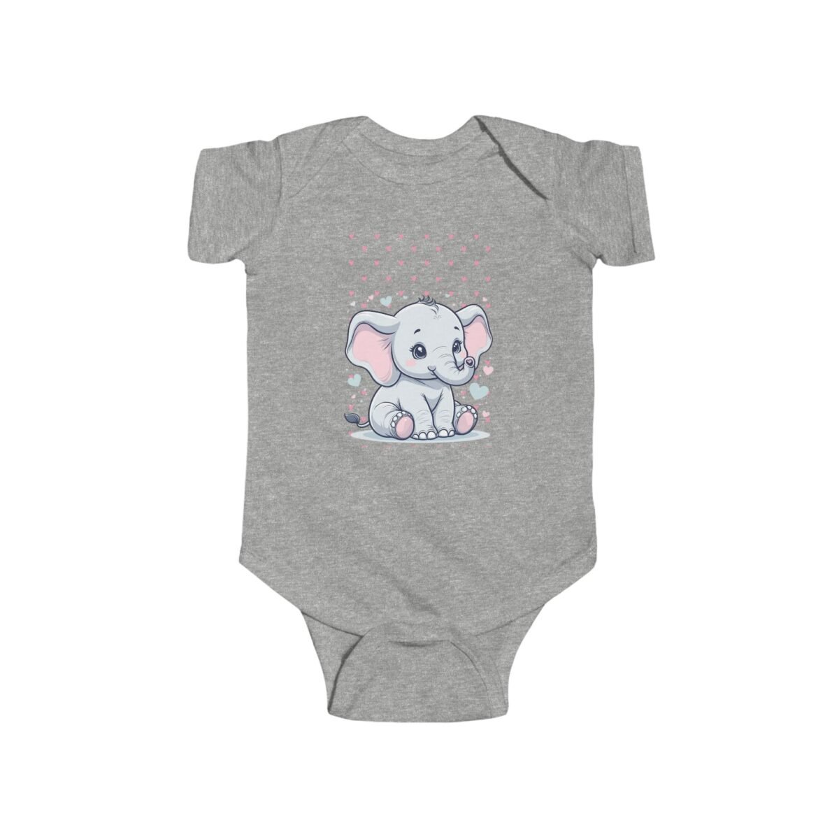 Cute Baby Elephant Infant Bodysuit – Soft Cotton Pastel Nursery Animal Onesie for Babies - Image 7