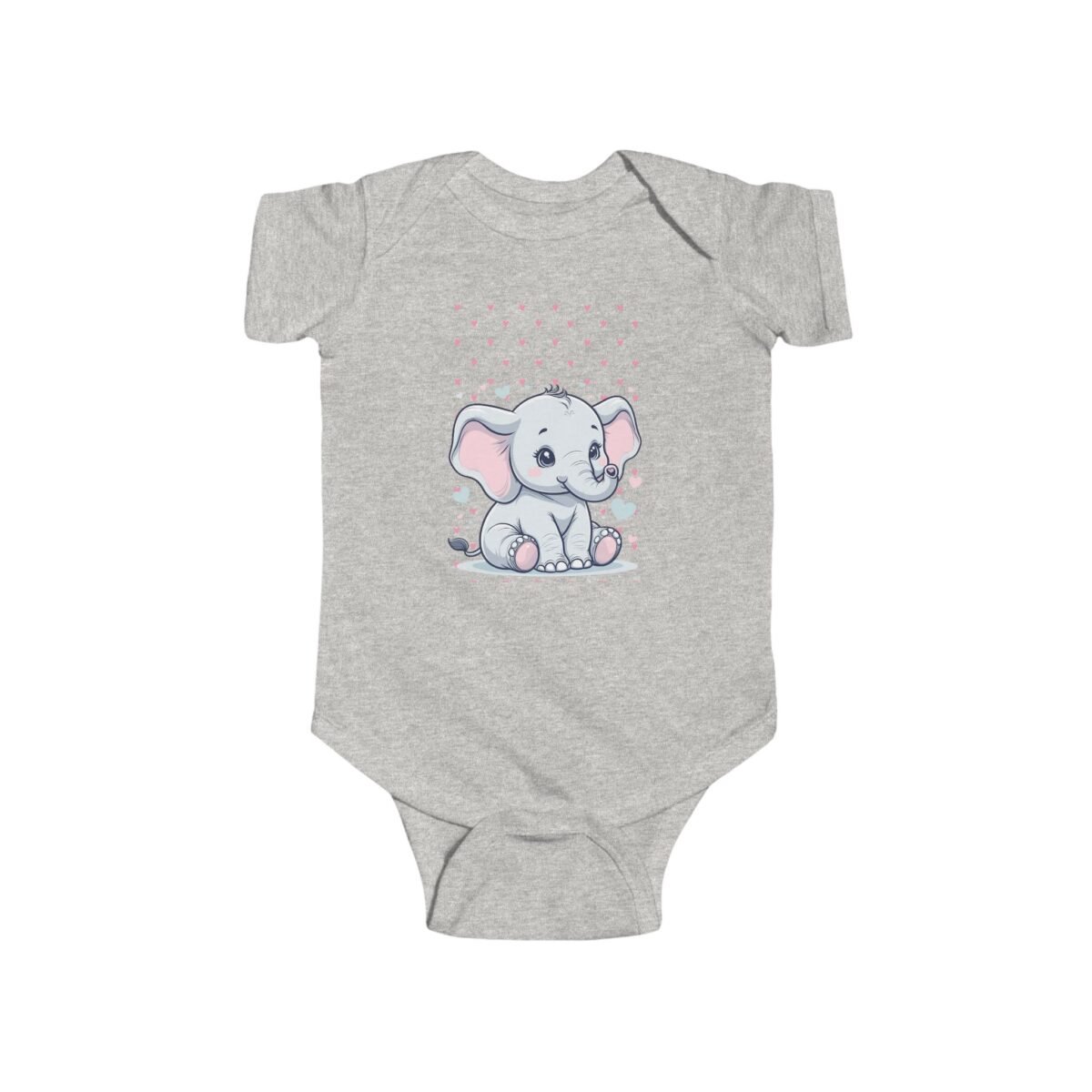 Cute Baby Elephant Infant Bodysuit – Soft Cotton Pastel Nursery Animal Onesie for Babies - Image 4