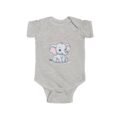 Cute Baby Elephant Infant Bodysuit – Soft Cotton Pastel Nursery Animal Onesie for Babies - Image 4