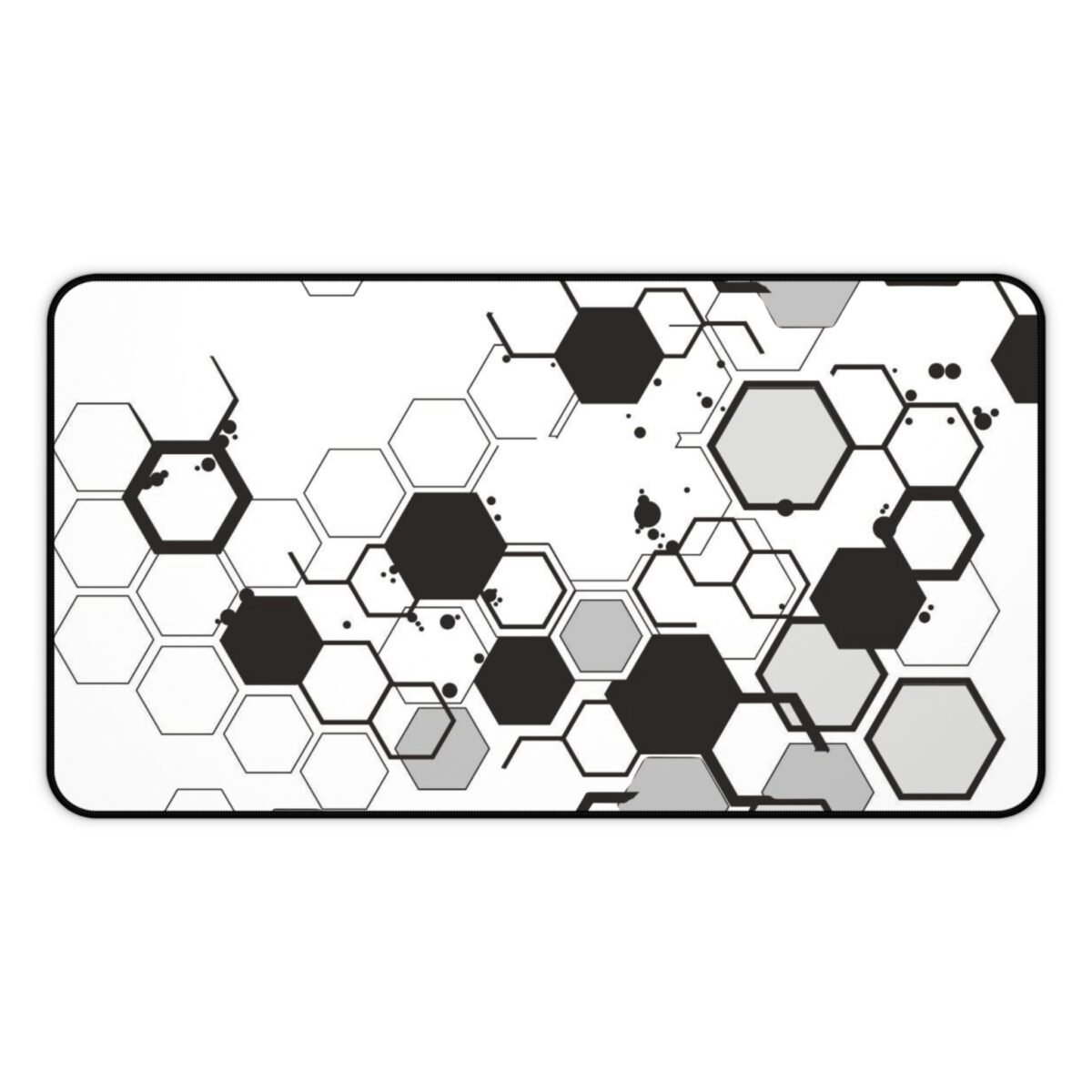 Hex Grid Desk Mat | Monochrome Geometric Gaming Mousepad & Desk Protector - Image 6